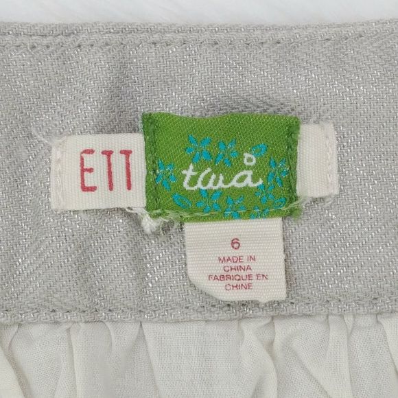 Anthro ETT TWA Taupe Silver Shimmer Skirt-Pockets! - Picture 5 of 6